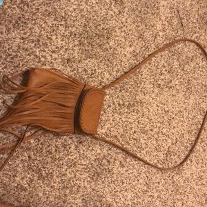 Brown leather crossbody
